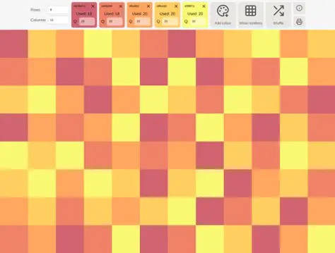 Default 8 by 12 panel layout in warm colours.