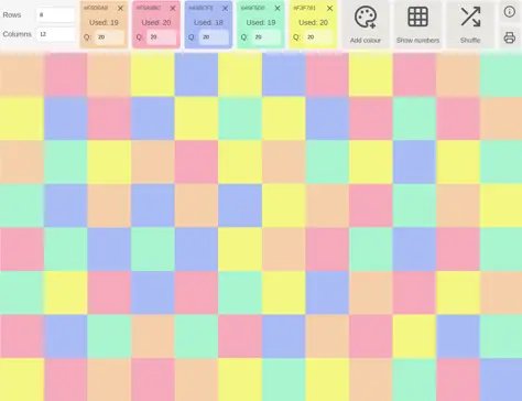 8 by 12 panel layout using a custom pastel palette.